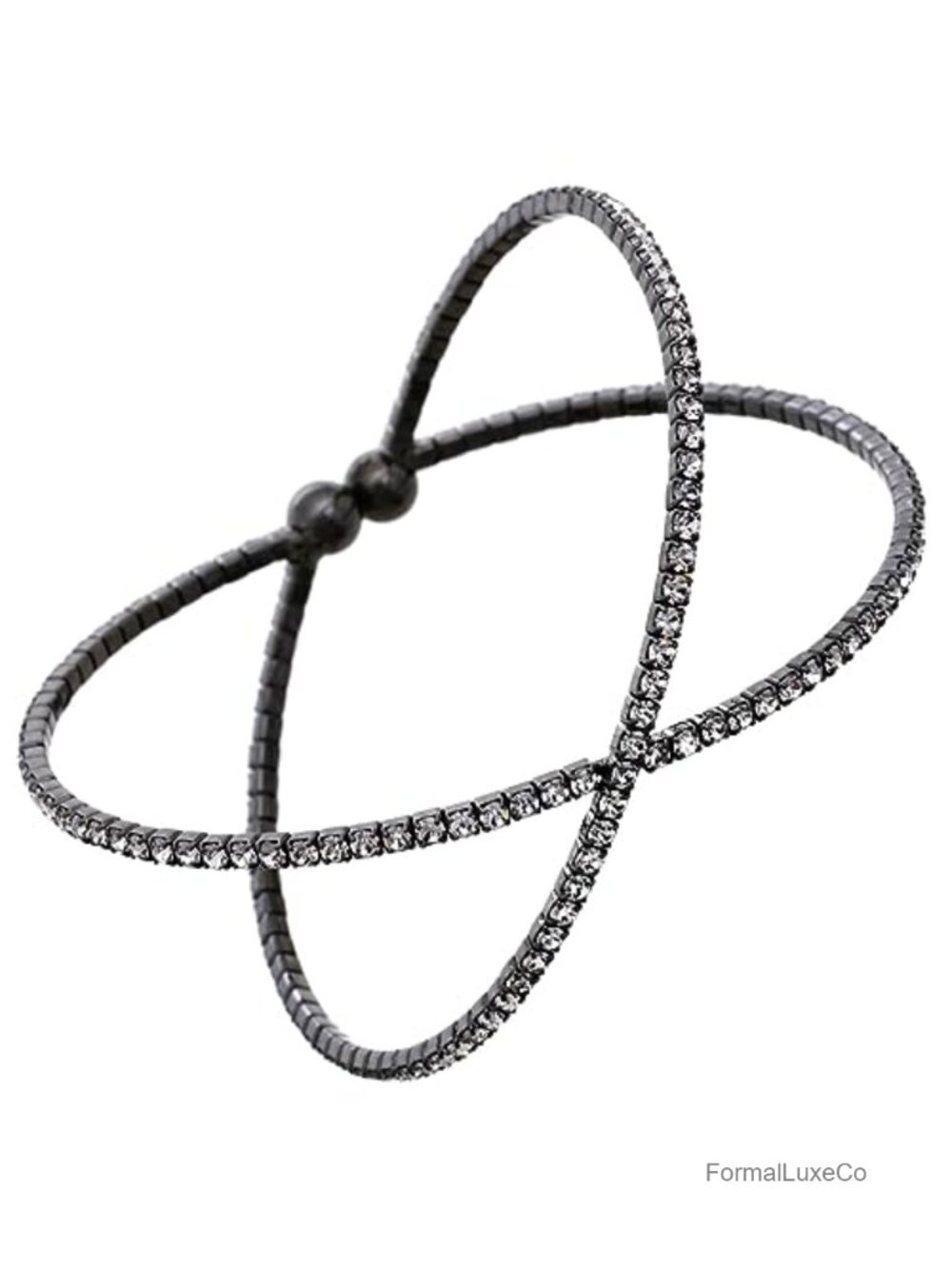 Rhinestone Cuff Bracelet Women Flexible Memory Wire Adjustable Sparkle Jewelry